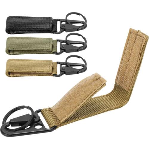 Safety Outdoor Belt Hanging Keychain Carabiner Hook and Loop Strap Keyring Clip Buckle Hanger Outdoor climbing Accessories