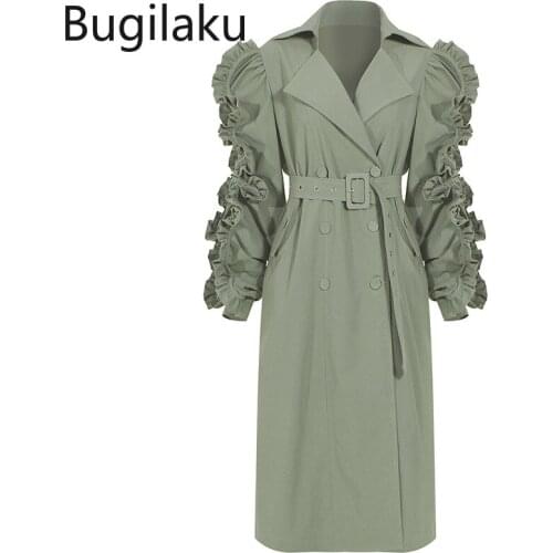 Женские двубортные тренчи Bugilaku China At AliExpress