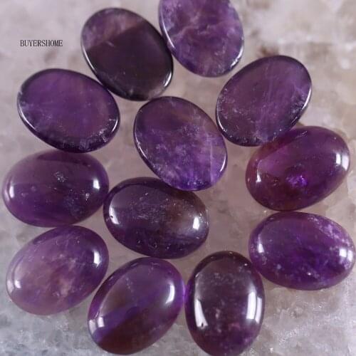 18x13MM&16x12MM CAB Cabochon Oval Natural Stone Bead Purple Crystal For Jewelry Making Necklace Pendant Bracelet Earrings 10Pcs