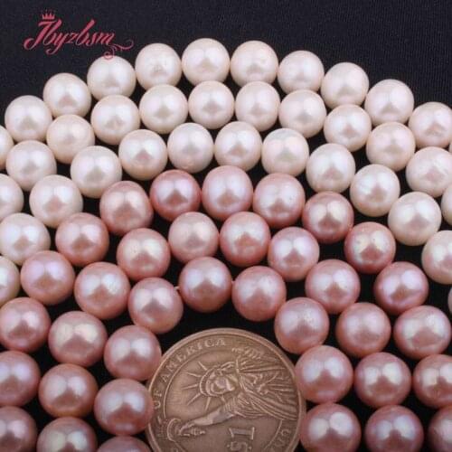 9-10mm Nearround AA Purple White Natural Freshwater Pearl For DIY Necklace Bracelets Jewelry Making Beads 15" Free Shipping