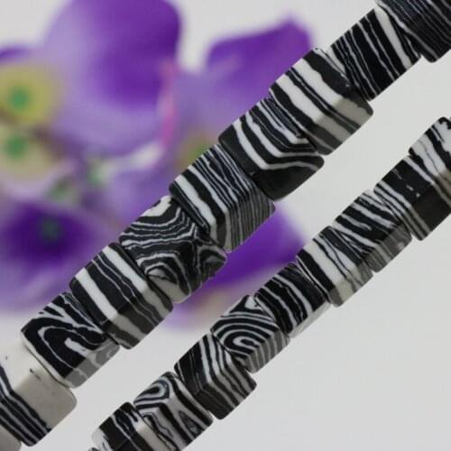 Block shape zebra Turkey stone malachite loose beads 6/8mm dimension optional Women Manual DIY Accessories jewelry making 15"