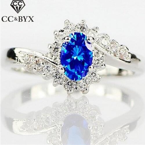 CC Rings For Women Bijouterie Trendy Jewelry Multicolor Oval Stone Cubic Zirconia Ringen Bridal Wedding Engagement Bijoux CC1391
