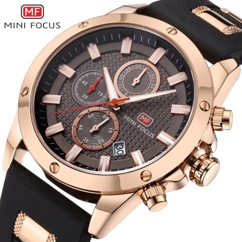 MINIFOCUS Quartz Male Sports Watches Silicone Band Watches Racing Men Students Chronograph Watch Mens Glow Hands Clock MF0089