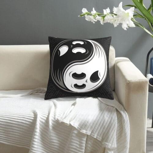 Halloween Ghost Yin Yang Black And White pillowcase printed cushion cover sofa waist pillow pillow cover