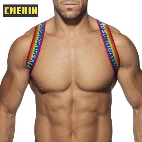 CMENIN ORLVS Nylon Fashion Men Tanks Party Harness Fitness Shoulder Strap Breathable Flexible Clubwear Body Chest Halter OR6606