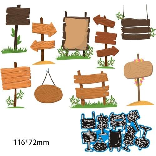 Road Sign New Metal Cutting Dies Scrapbooking DIY Album Paper Card Craft Embossing Stencil Dies