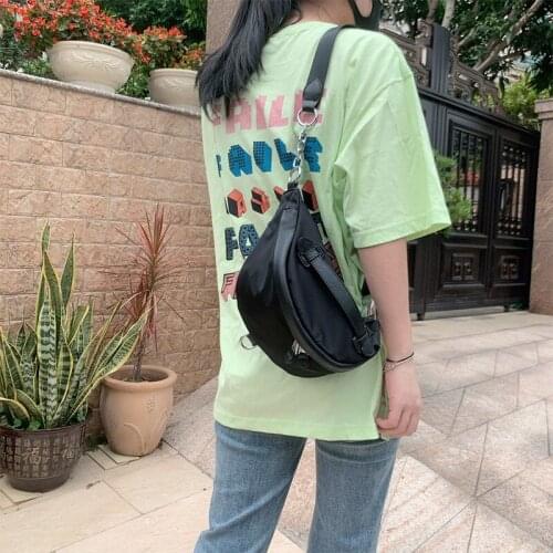 Couple Oxford cloth with cowhide messenger bag versatile waist bag single shoulder bag fashion womens bag