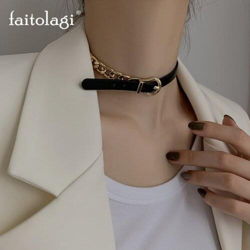 Женские кожаные чокеры FAITOLAGI China At AliExpress
