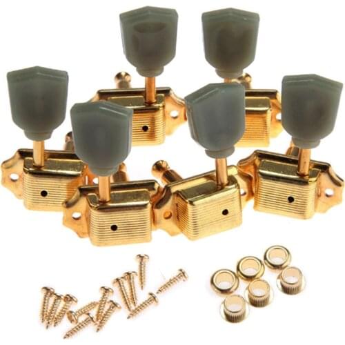 Guitar Sealed Tuners Tuning Pegs Machine Heads 3 Right Hand 3 Left Hand String Bass Guitar,Golden