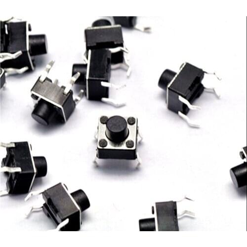 Imported shrapnel 6*6*6mm high Tact switch Vertical 4 foot Copper foot Induction cooker button High temperature resistance