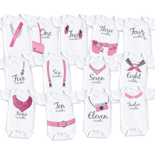 YSCULBUTOL Beautiful ornamen Set 12 Month Set Short Sleeve 100% Cotton Set Perfect Baby Girl Shower Gift 0-12M