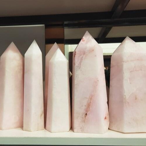80-2000g Crystal wand Natural pink opal quartz point gemstone tower Mineral Specimen healing