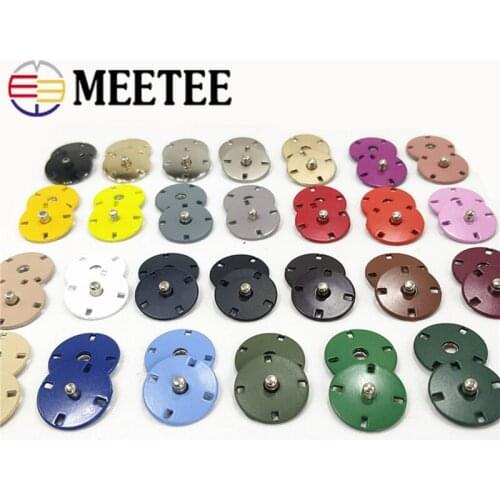 Meetee 10sets 12.5-28mm Metal Snap Button Invisible Clasp Buckle DIY Coat Down Jacket Windbreaker Decorative Sewing Accessories