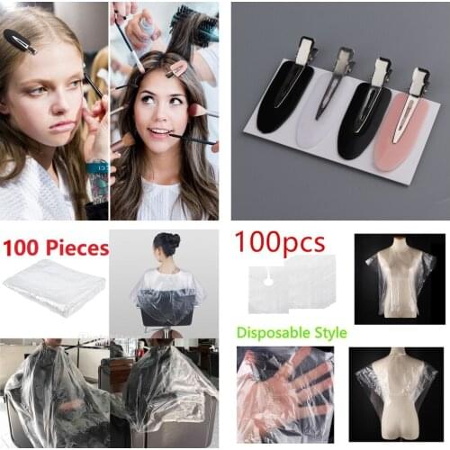 200Pcs Disposable Hair Cutting Cape Unisex Barber Capes 2 Size +8x Hair Clips
