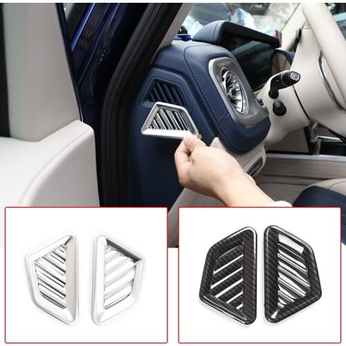 Car Sticker Dashboard Side Air Outlet Frame Trim ABS Chrome Carbon Fiber For Mercedes Benz G Class W463 2019 2020 Car Accessory