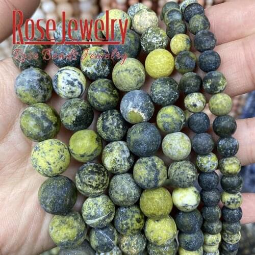 Natural Dull Polish Yellow Turquoises Beads Matte Turquoises Stone Charms Beads For Jewelry Making Needlework Bracelets 4mm-12mm