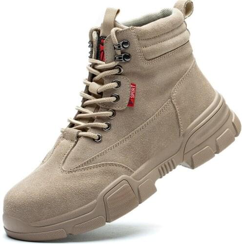 2021 High-top New Fashion Four-season Safety Shoes, Anti-smashing, Anti-piercing, Cowhide Rubber Outsole, Wear-resistant