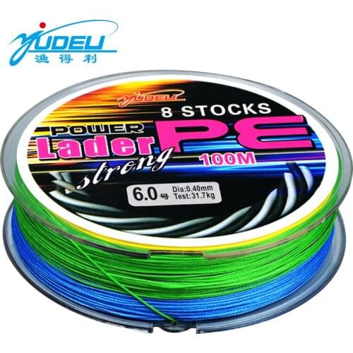 Brand 8 Braided Super Strong 100M 8 Strands Weaves PE Braided Fishing Line Rope Japan Multifilament 10-80LB Multicolor