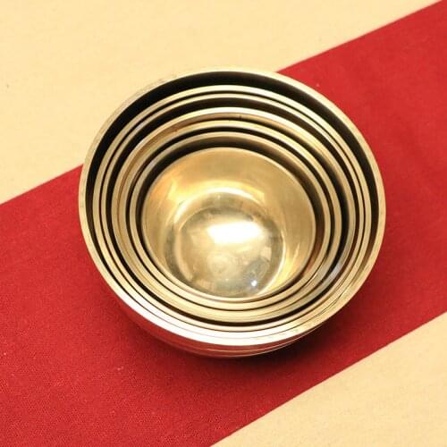 Singing Bowl Tibetan Buddhist Brass Yoga Meditation wall dishes Home Decoration Nepal Chakra 7-piece set with Mat