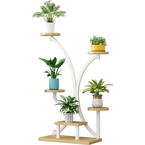 Solid and durable flower rack storage rack multiple storage indoor living room green dill fleshy wrought iron flower pot hanger