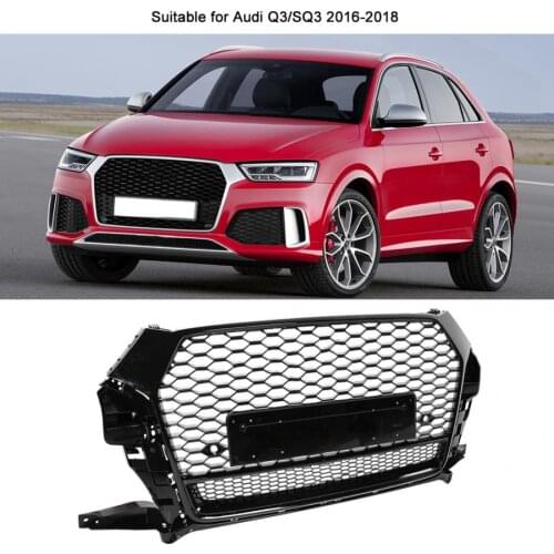 Front Bumper Grill Center Grille for Audi Q3/SQ3 2016 2017 2018 (Refit for RSQ3 Style) car accessories