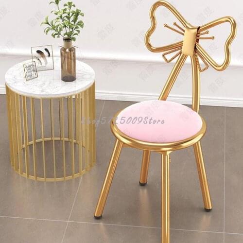 Simple light luxury butterfly chair net red makeup dressing table stool manicure chair bedroom ins Nordic girl backrest