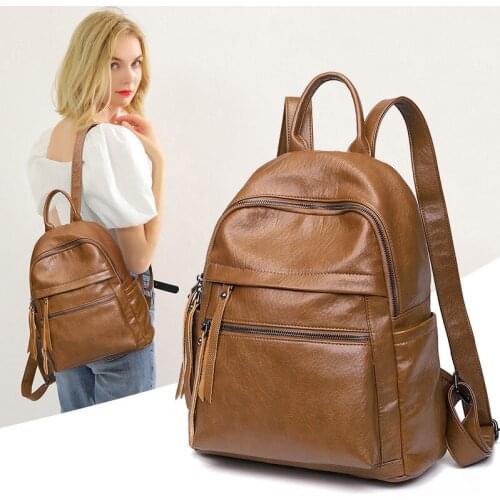 2021 New Fashion Woman Backpack High Quality Youth PU Leather Backpacks for Teenage Girls Female School Bag Hot Sale Backpacks