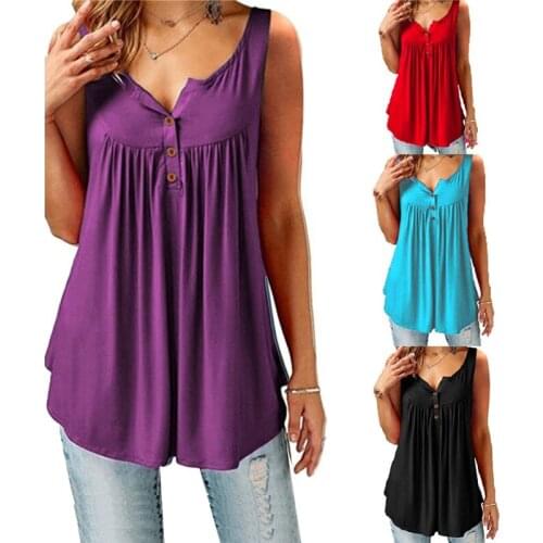2021 Women Summer Hot Sexy Lady Tops Solid Casual Tank Tops Casual Female Loose Tanks V Neck Vest