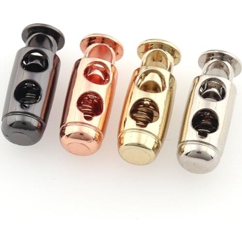 10PCS Metal Stopper DIY Rose gold Gun black Accessories Metal Clamp Stopper Cord Lock Toggle Garment Bag Wallet DIY