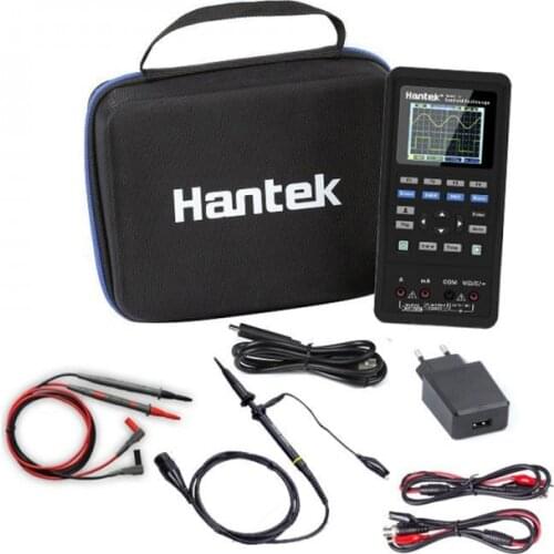 3 In 1 Portable Handheld Hantek 2D72 2 Channel 250msa 70mhz Digital Oscilloscope Kit with Multimeter