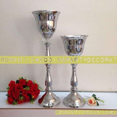 57cm / 22.5" Silver Wedding Flower vase Bling Table centerpiece Sparkling Road Leads Wedding Decoration 10PCS/LOT -Small STYLE