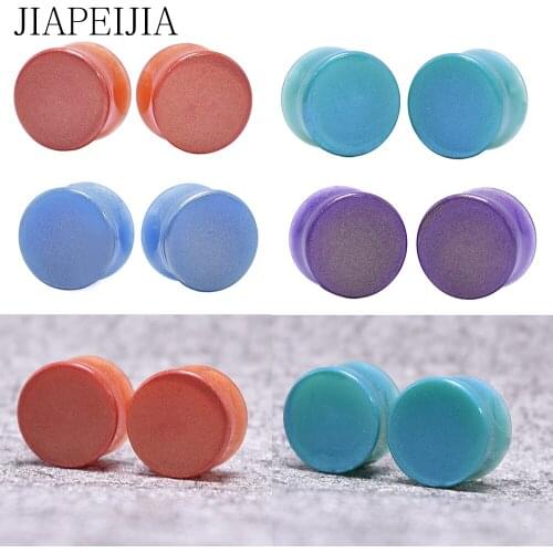 Acrylic Saddle Double Flared Ear Tunnels Gauge Expander Plugs Stretcher Gauges for Ears Earring Piercing 6-50mm
