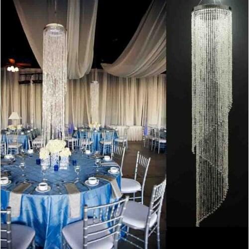 Free Shipping Wedding Chandelier Swirl - Crystal Iridescent - 180cm(H) - 30cm(D) - Wedding Centerpiece - 8PCS/lot