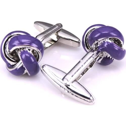 C-MAN Jewelry shirt cufflinks for mens Brand purple knot cuff buttons cuff links High Quality abotoaduras Free Shipping