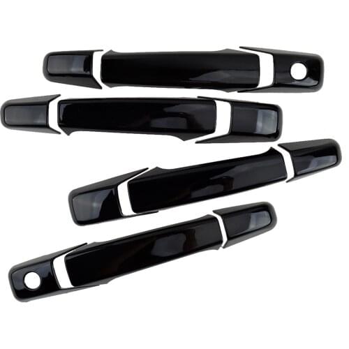 1 Set Gloss Black Door Handle Cover Trim Fit for GMC Sierra 1500 Yukon Chevrolet Silverado Suburban Tahoe Avalanche 2007-2013
