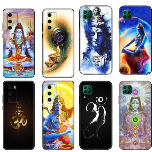 Black tpu Case For Huawei P30 Lite P30 Pro P40 Case For Huawei P40 LITE E P Smart Case Lord Shiva Hindu God Buddha India Mahakal