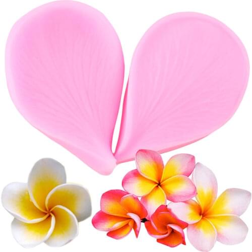 Flower Petals Silicone Mold Plumeria Cupcake Topper Fondant Molds DIY Cake Decorating Tools Candy Polymer Clay Chocolate Moulds