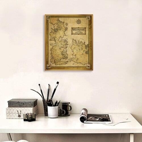 36*42 cm The Decorative Map Vintage Kraft Paper Painting Retro Poster Wall Art Picture Wall Chart Living Room Home Decor