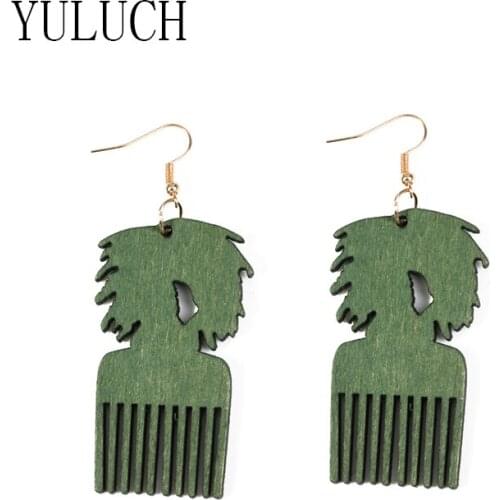 YULUCH wood comb earrings for girls art retro pendant jewelry special birthday gift elegant women earrings women wooden earring