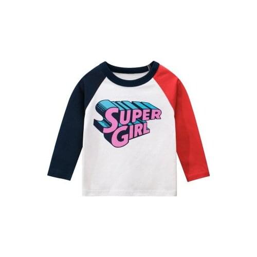 Korean Childrens Clothing 2021 Spring Autumn New Childrens Letter Print T Shirt Cotton Pullovers Top Tees Baby Clothes 2-8Y
