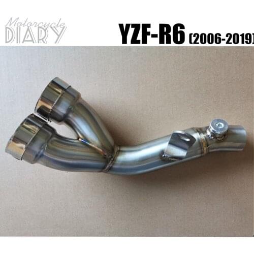 For Yamaha YZF R6 YZF-R6 2006-2019 Motorcycle Exhaust Muffler Escape Moto Racing Modified System Slip-On Middle Link Pipe Bike