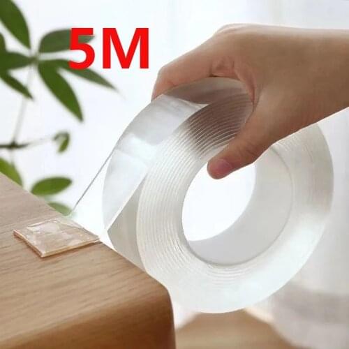 1/2/3/5M Nano Tape Tracsless Double Sided Tape Transparent No Trace Reusable Waterproof Adhesive Tape Cleanable Home gekkotape