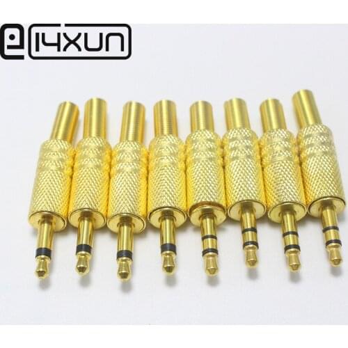 EClyxun 100Pcs Gold Plated RCA Plug 3.5mm 2/3 Pole Mono/Stereo Audio Jack with Spring 3.5 Dual Track Headphone Adatper Connector