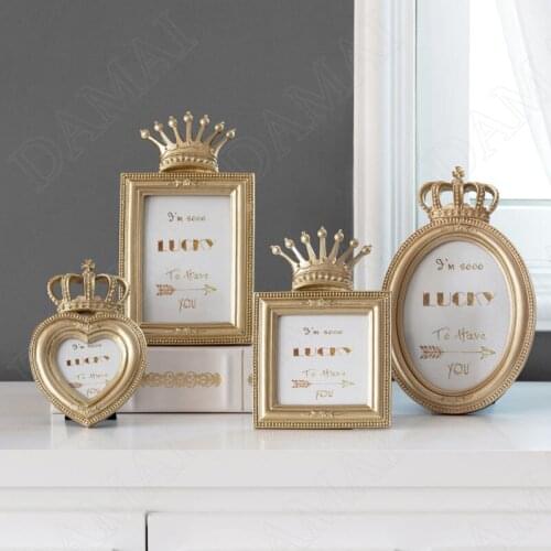 European Resin Photo Frame Diamond Crown Decorating Bedroom Bedside Frames for Pictures Creative Home Decoration Modern Ornament