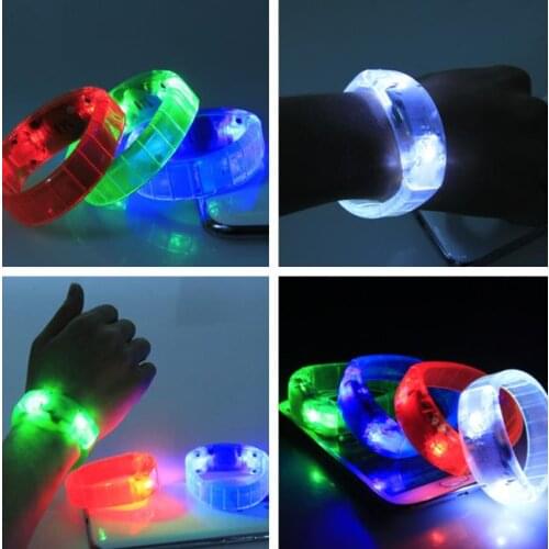 Flashing LED Light Up Bracelet Sound Voice activated Glow Flash Bangle Club KTV Dance Party Concert Grand Event Glow supplies