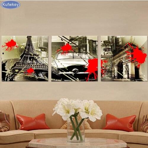 3pcs/set,5D DIY Diamond Painting Cross Stitch kit Mosaic Full 5D Diamond Decorative paintings Diamond embroidery City View