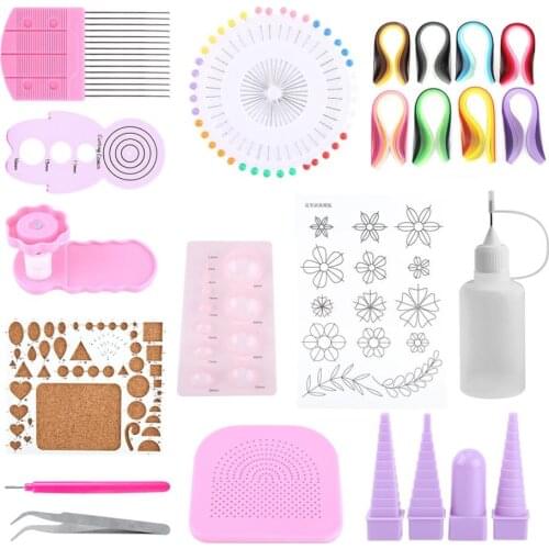 Hot Sale DIY Paper Quilling Handmade Tools Set Template Tweezer Pins Slotted Tool Kit Paper Card Crafts Decorating Tools Artwork