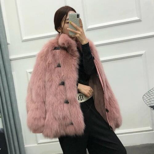 2020 new popular fur biker jacket real fox fur coat women autumn winter fashion overcoat multicolor outerwear