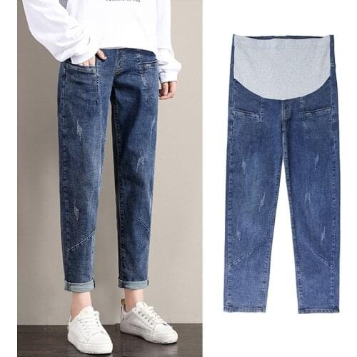 Clothes Casual Loose High Waist Denim Pregnancy Jeans Maternity Trousers Boyfriend Pants Maternity Jeans For Pregnant Women