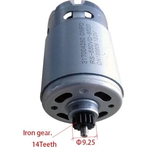 12V 14-Tooth ONPO DC Micro Motor RS-550VD-8520 For METABO Mattel BS18139310 Electric Drill Parts